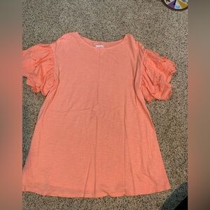 Isabel Maternity by Ingrid & Isabel Coral Blouse with Lace Sleeves